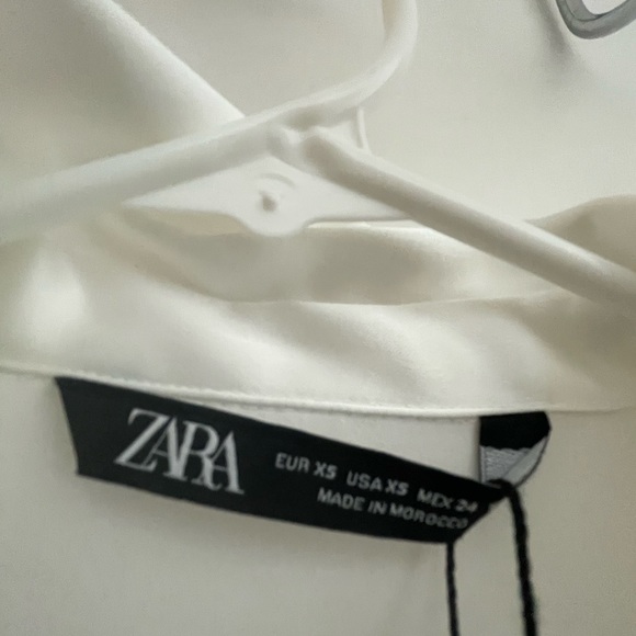 ZARA SATIN EFFECT SHIRT WHITE NWT - Picture 5 of 6